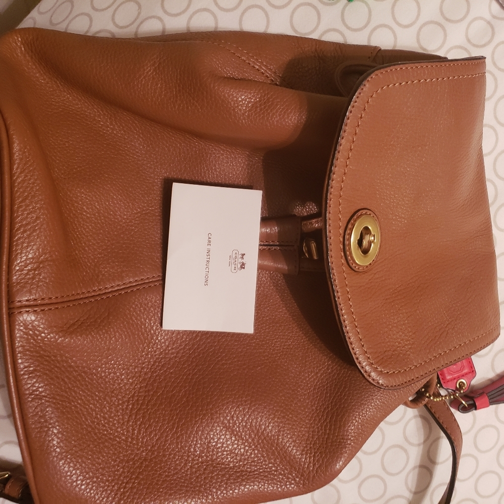 Coach leather backpack